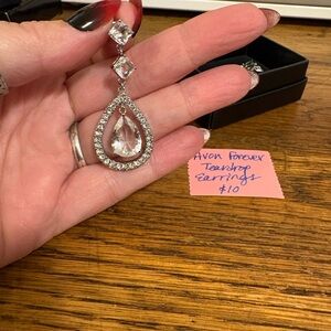 Avon Teardrop Crystal Earrings